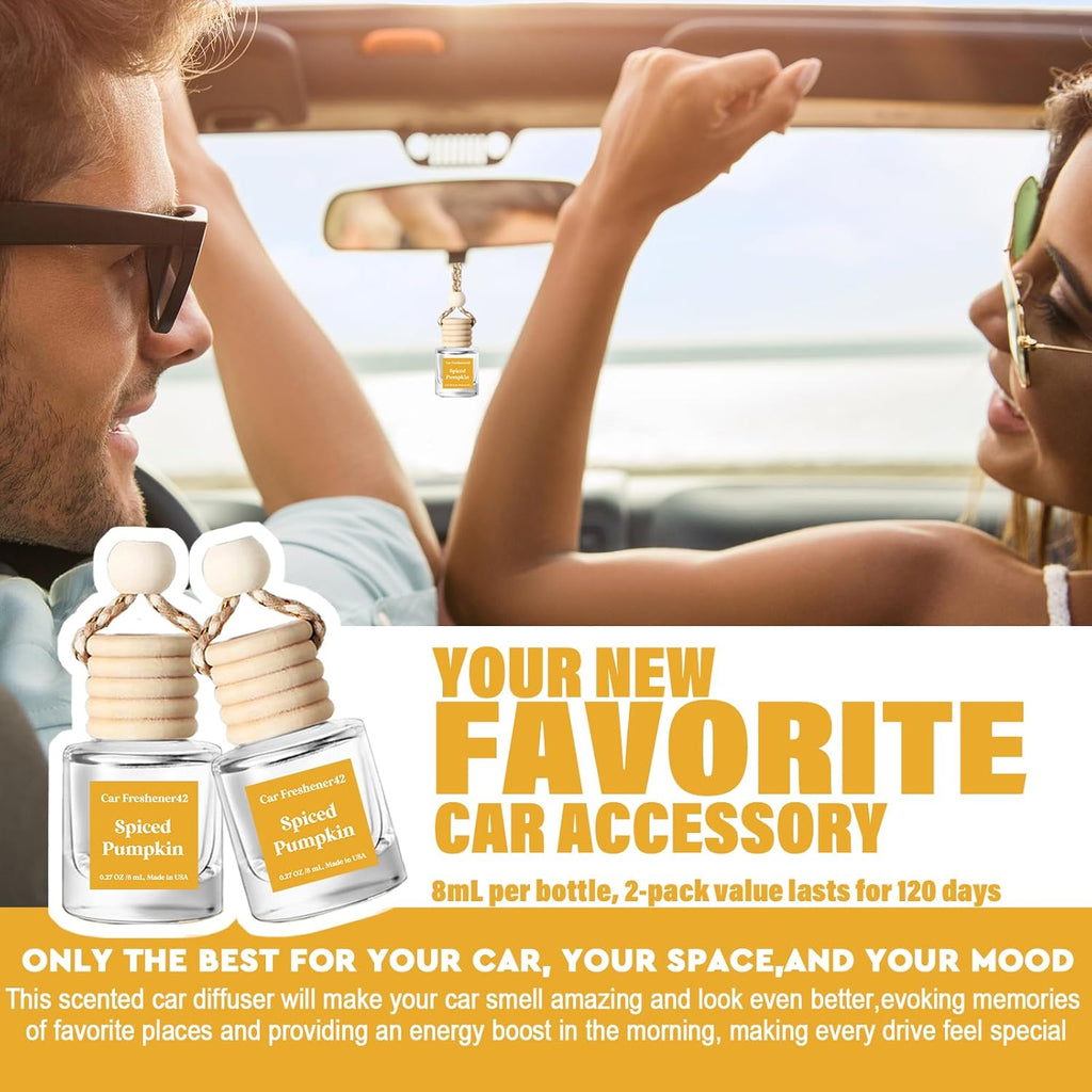 HoogaLife Car Air Freshener Diffuser 2 Pack Hanging Air Freshener Diffuser - Vanilla Cream Fragrance Oil Air D iffuser for Car, 45+ days Long Lasting Fragrance Made in USA C ar Air Fresheners