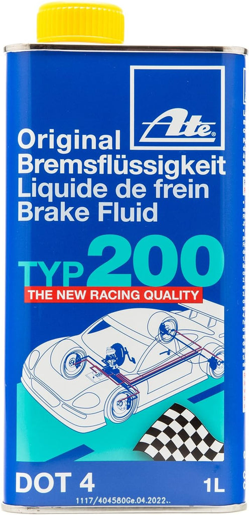 ATE 706202 Original TYP 200 DOT 4 Brake Fluid - 1 Liter, 10 Pack