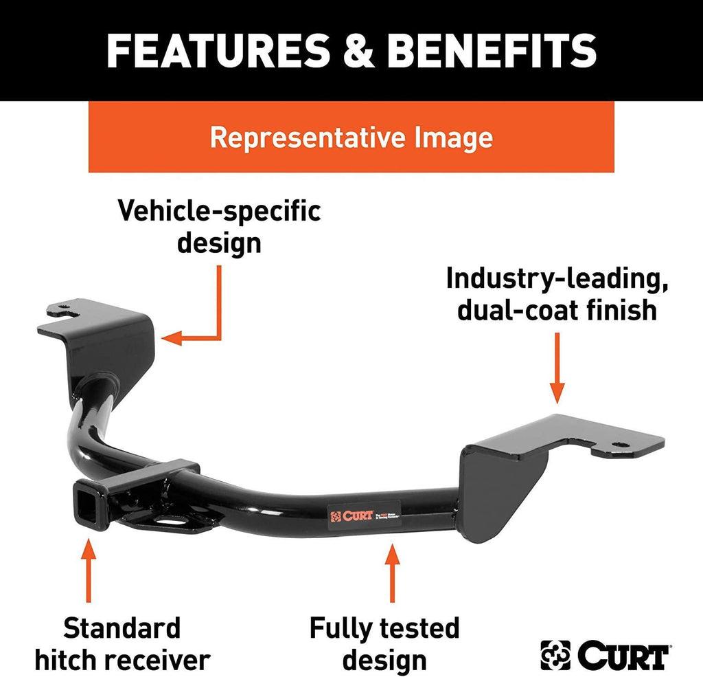 CURT 11181 Class 1 Trailer Hitch, 1-1/4-Inch Receiver, Fits Select Chevrolet Prizm, Geo Prizm, Toyota Corolla