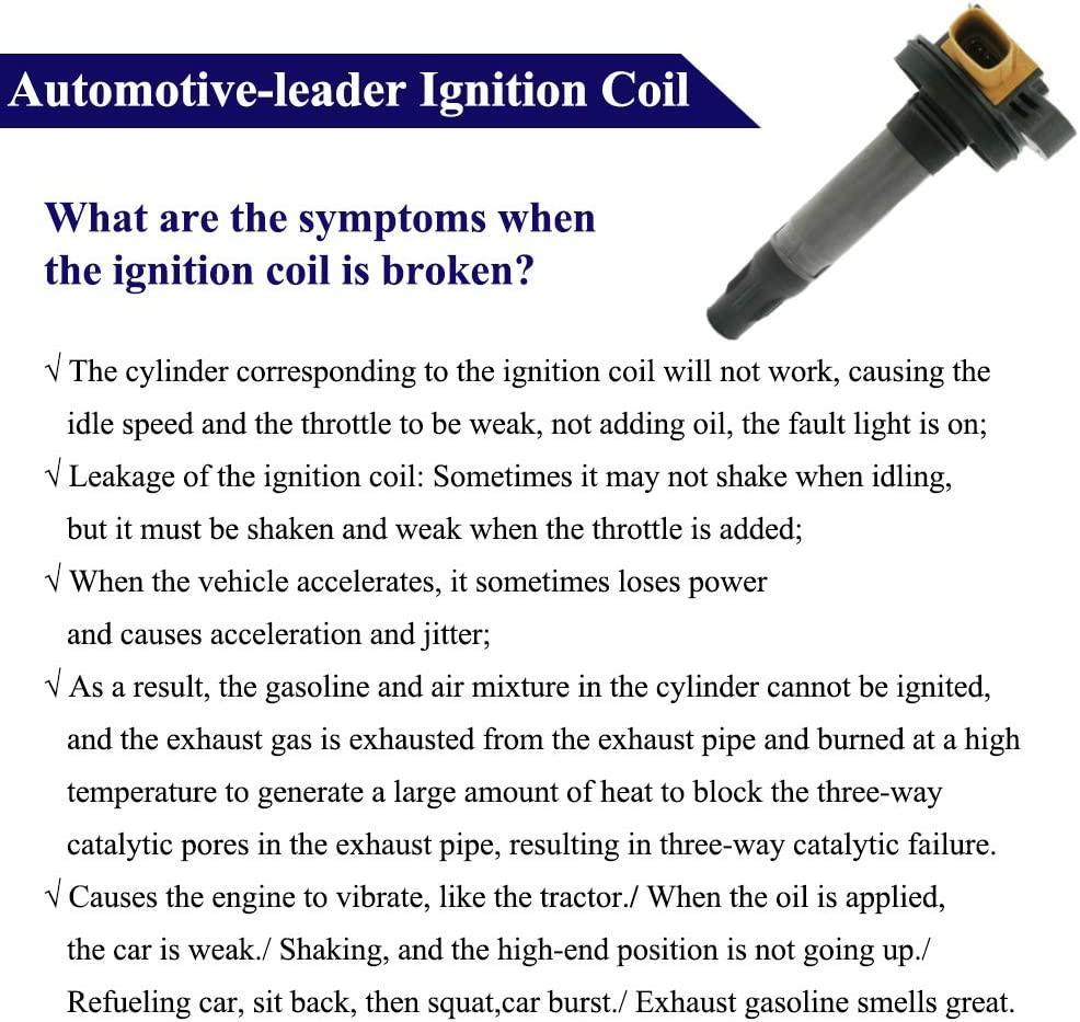 Automotive-leader DG549 BL3Z-12029-C 6PCS Ignition Coils for Ford Mustang Edge Flex Fusion Taurus Taurus X, for Lincoln MKS MKT MKK MKZ, for Mazda 6 Mazda CX-9, for Mercury Sable DG-549 C1814 UF646