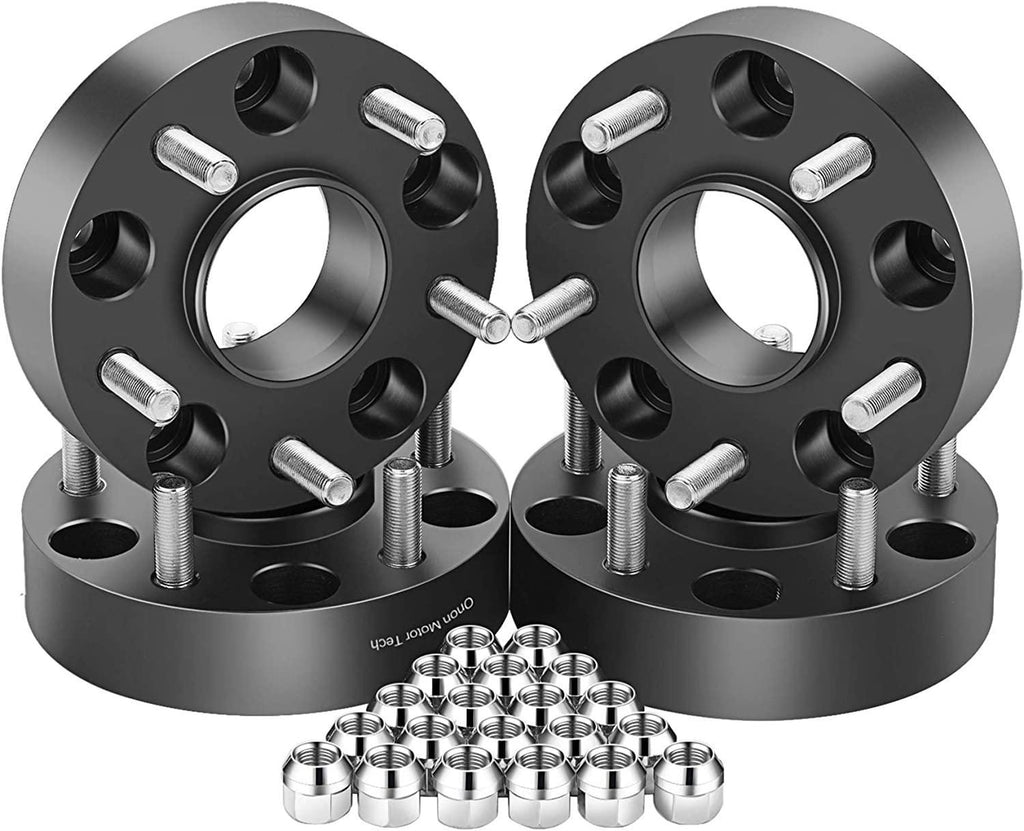 Orion Motor Tech 5x5 Wheel Spacers Compatible with Jeep Wrangler JK Grand Cherokee Commander, 1.5" Wheel Spacers with 1/2x20 Studs, 5x127 71.5 mm Hub Centric Wheel Spacer Kit, Set of 4, Black