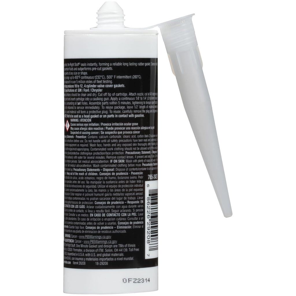 Permatex 82180 Ultra Black Maximum Oil Resistance RTV Silicone Gasket Maker, Sensor Safe And Non-Corrosive, For High Flex And Oil Resistant Applications 3 oz
