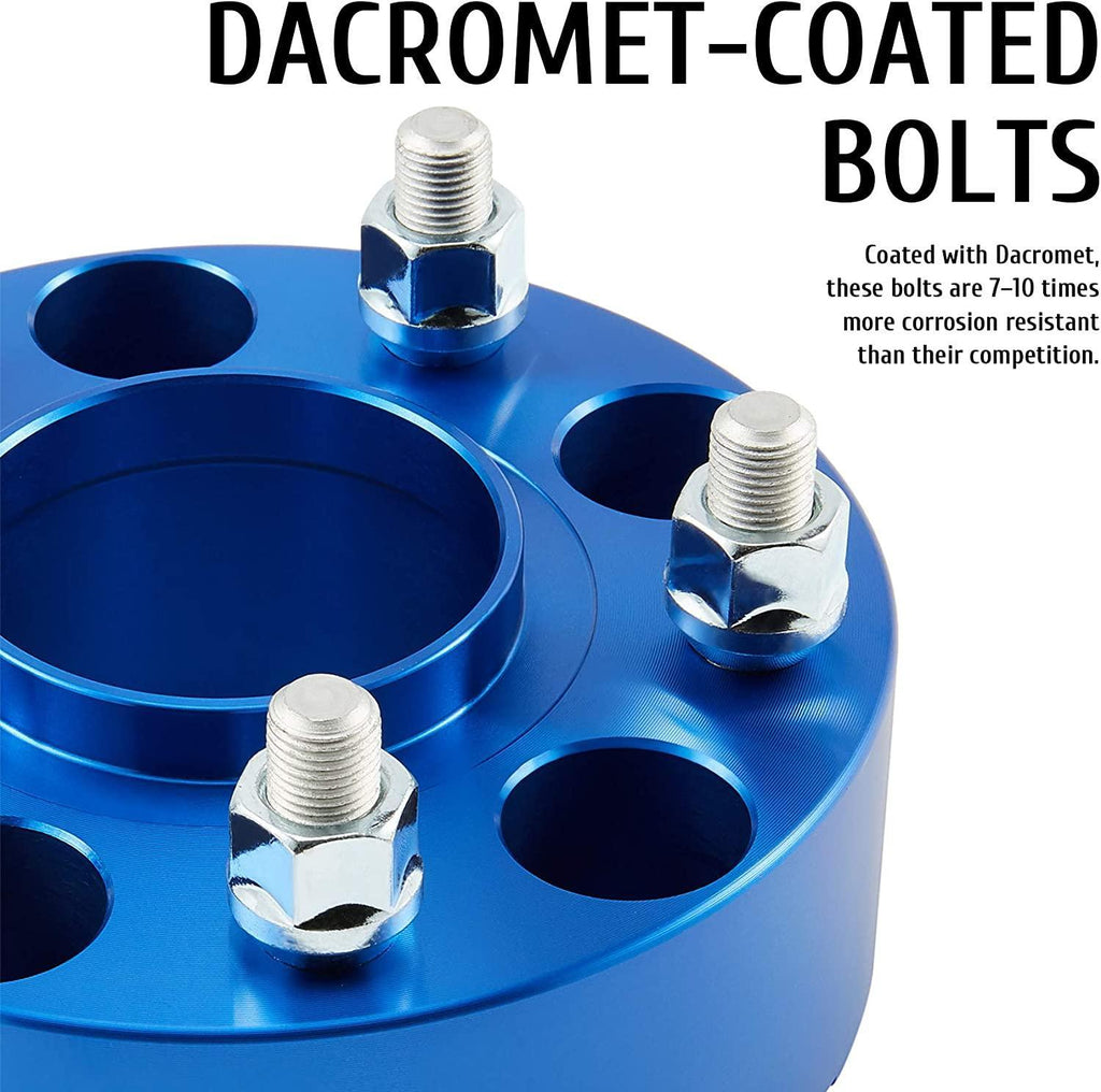 Orion Motor Tech 6x5.5 Wheel Spacers 1.25in Blue Wheel Spacer Kit Compatible with FJ Cruiser Tacoma 4Runner Tundra, 6x139.7mm Hub Centric Wheel Spacers 106mm Bore with 12x1.5 Studs, Set of 4