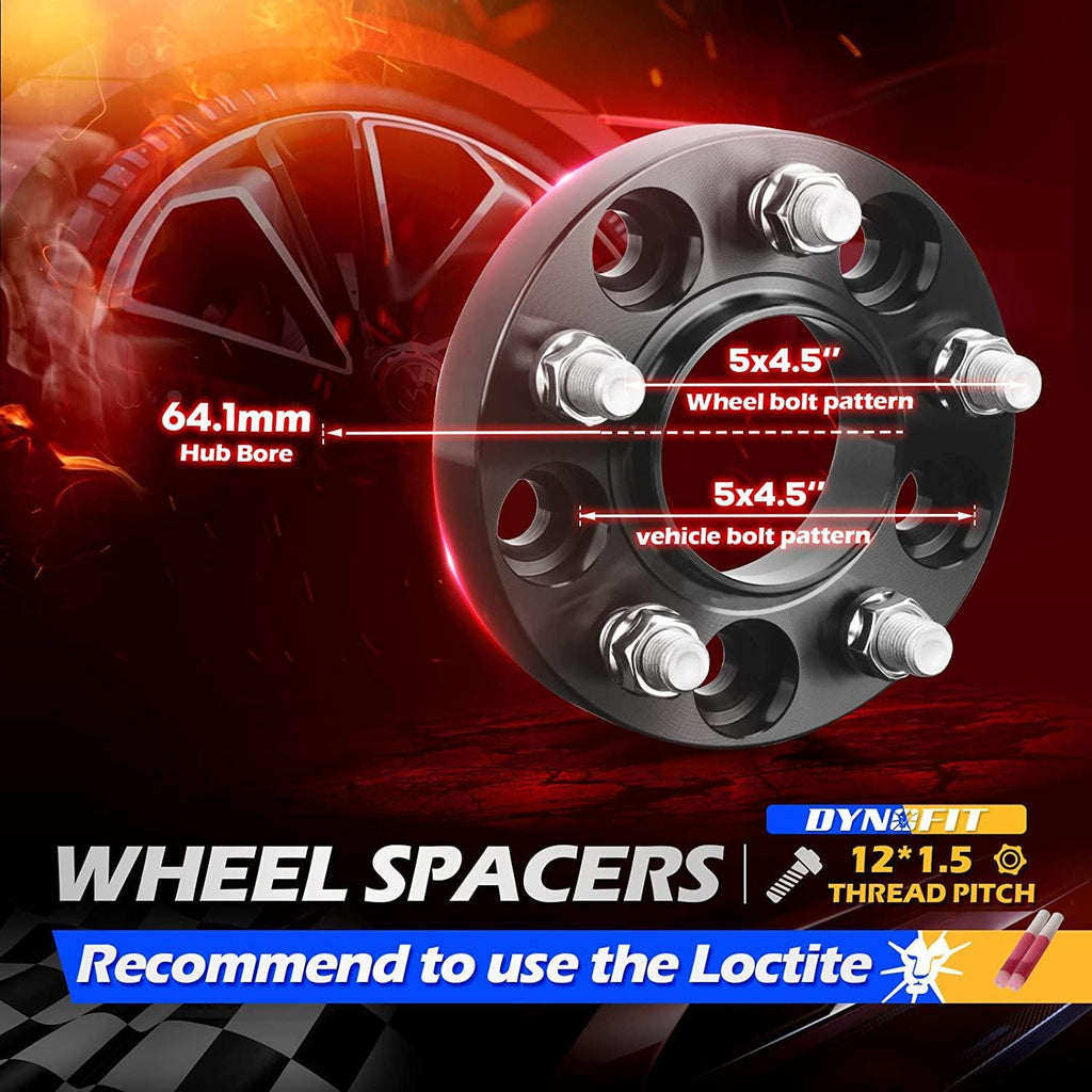dynofit 5x4.5 20mm M12x1.5 64.1 Hubcentric Wheel Spacers for CR-V HR-V Element Crosstour Accord, 4pcs 5x114.3 Solid Wheels Spacer for RDX TLX CDX CSX ILX RSX TSX 5 Lug Rims and More