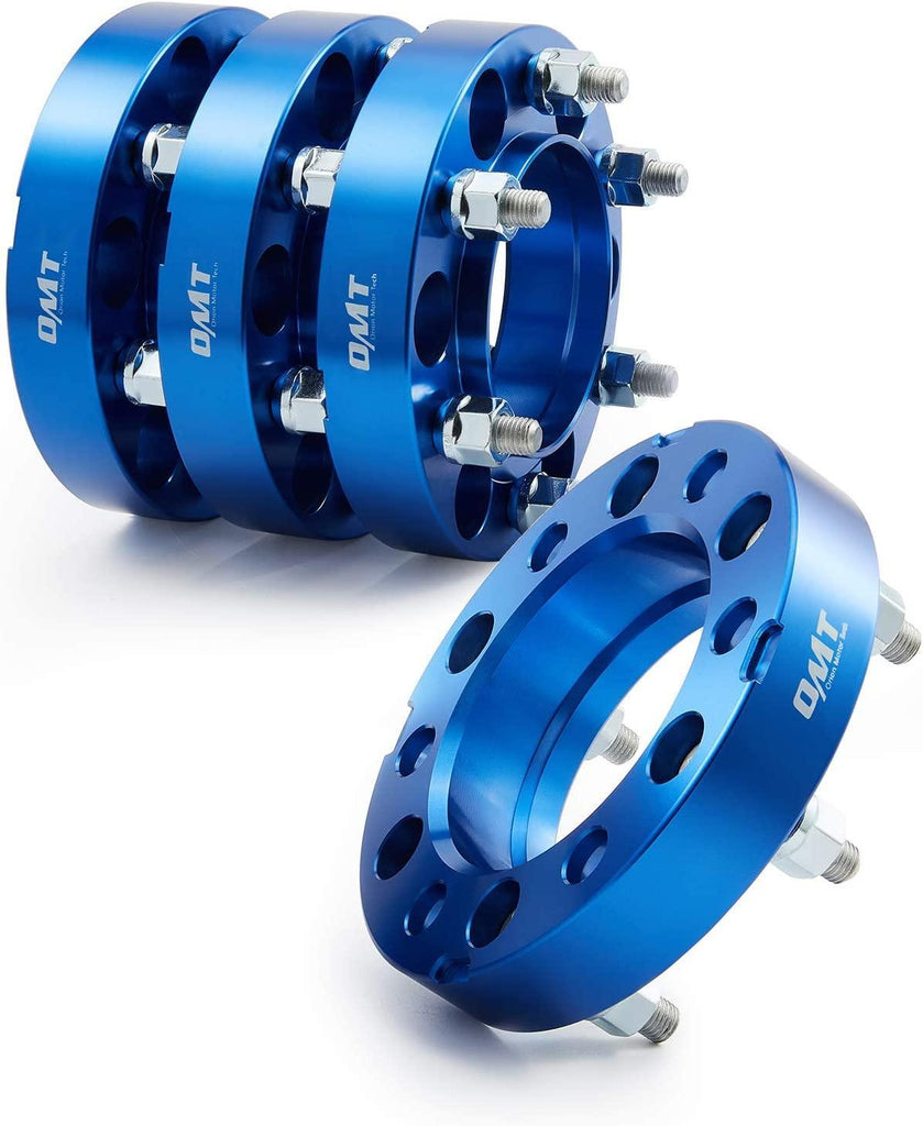 Orion Motor Tech 6x5.5 Wheel Spacers 1.25in Blue Wheel Spacer Kit Compatible with FJ Cruiser Tacoma 4Runner Tundra, 6x139.7mm Hub Centric Wheel Spacers 106mm Bore with 12x1.5 Studs, Set of 4