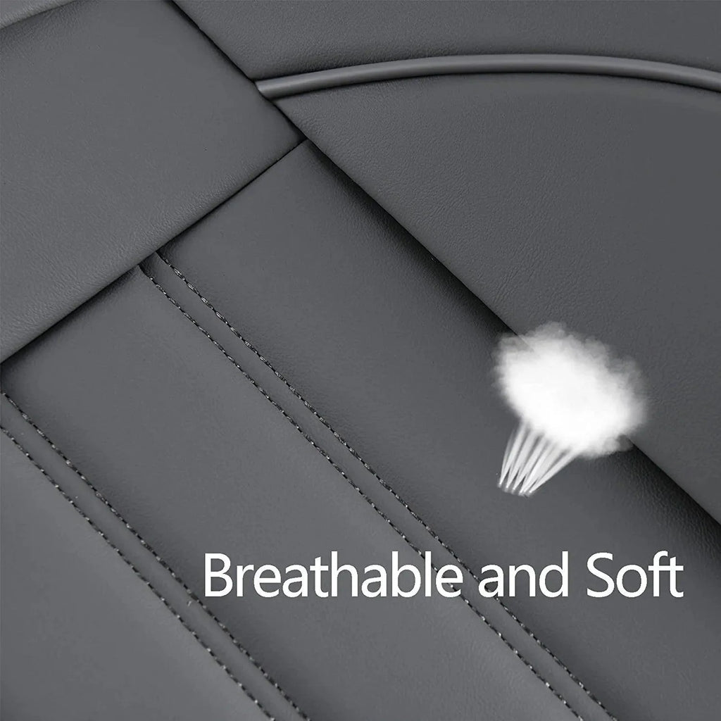 Cusaota 1 Piece Car Seat Covers Protectors for Front Seat Bottoms, Luxury PU Leather Car Interior Seat Cushion Pad Mat, Compatible with 90% Vehicles (Sedan SUV Truck Jeep ) (Gray-1Piece)
