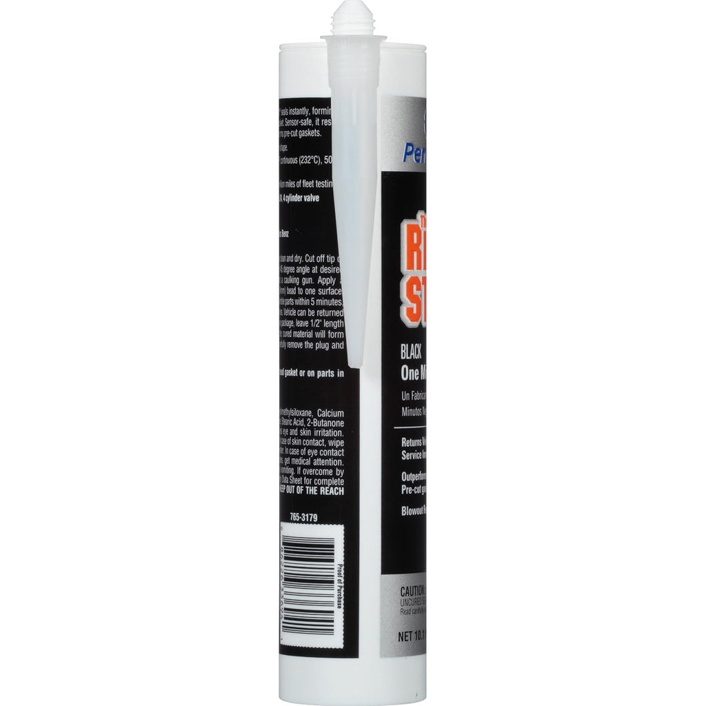 Permatex 82180 Ultra Black Maximum Oil Resistance RTV Silicone Gasket Maker, Sensor Safe And Non-Corrosive, For High Flex And Oil Resistant Applications 3 oz