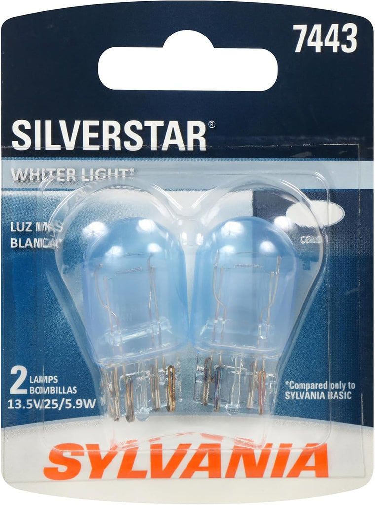 SYLVANIA - 3157  3157ST.BP2 SilverStar Mini Bulb - Brighter and Whiter Light, Ideal for Daytime Running Lights (DRL) and Back-Up/Reverse Lights (Contains 2 Bulbs)