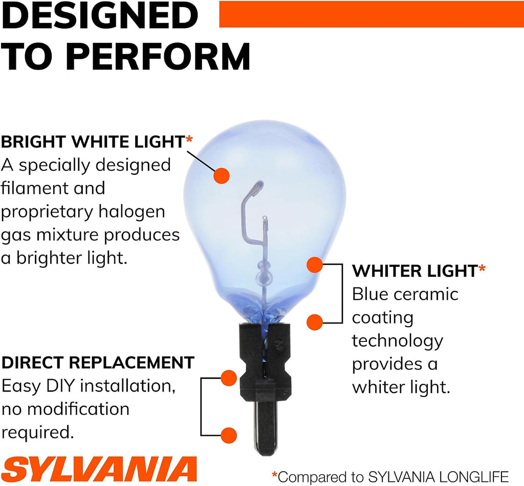 SYLVANIA - 3157  3157ST.BP2 SilverStar Mini Bulb - Brighter and Whiter Light, Ideal for Daytime Running Lights (DRL) and Back-Up/Reverse Lights (Contains 2 Bulbs)