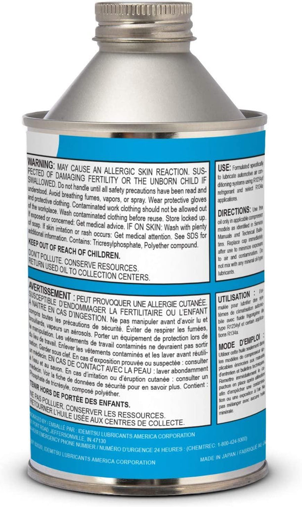 Idemitsu PAG A/C Compressor Hermetic Oil 1234yf - 8 oz