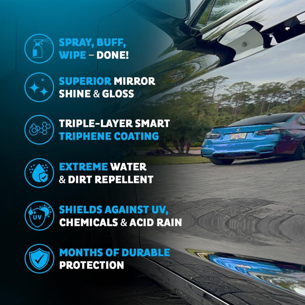 MAXLONE™ 20oz Car Spray with Triphene®, Quick Spray & Wipe All Purpose Waterless Detailer, Better Than Any Car Detailing Kit - Clean, Shine, Protect Paint, Glass, Wheels, and Trim Without Pre-Washing