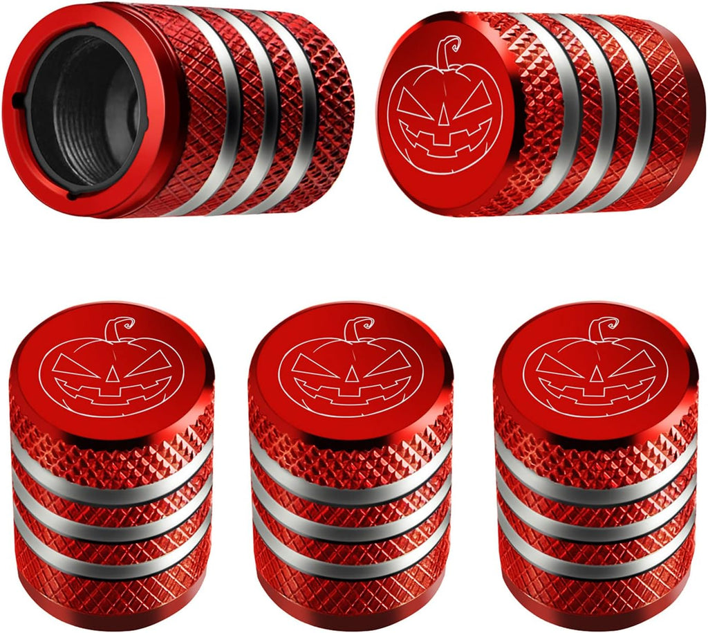 Tire Valve Stem Cap Cover - (5 Pack) Tire Air Cap Metal with Plastic Liner Corrosion Resistant Leak-Proof American Flag for Car Truck Motorcycle Bike Black