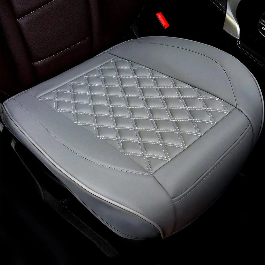 Cusaota 1 Piece Car Seat Covers Protectors for Front Seat Bottoms, Luxury PU Leather Car Interior Seat Cushion Pad Mat, Compatible with 90% Vehicles (Sedan SUV Truck Jeep ) (Gray-1Piece)