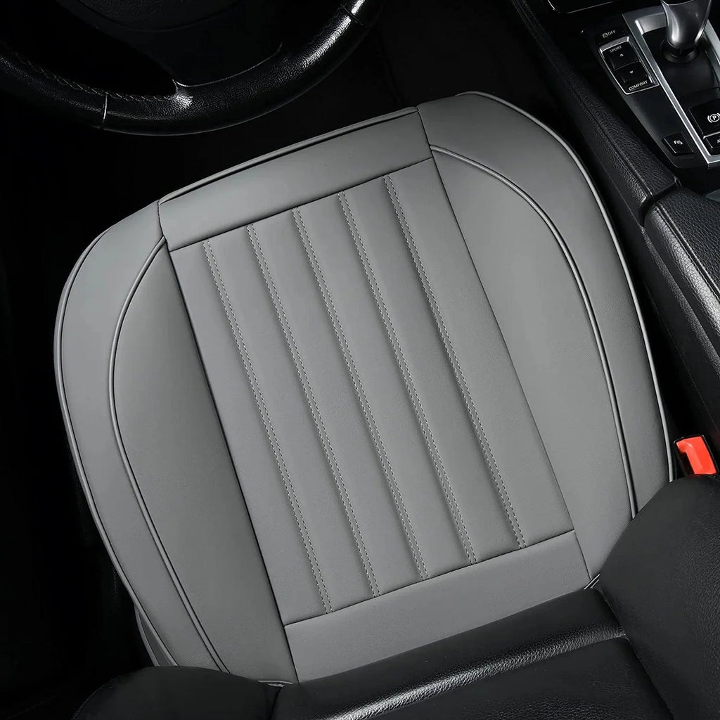 Cusaota 1 Piece Car Seat Covers Protectors for Front Seat Bottoms, Luxury PU Leather Car Interior Seat Cushion Pad Mat, Compatible with 90% Vehicles (Sedan SUV Truck Jeep ) (Gray-1Piece)