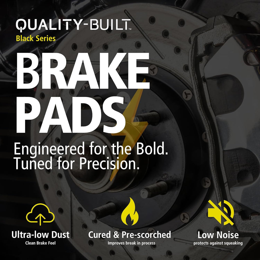 QUALITY-BUILT Black Series Ceramic Front Brake Pads 1003-0741C Compatible with 1998-2002 Chevrolet Prizm; 1998-2002 Toyota Corolla