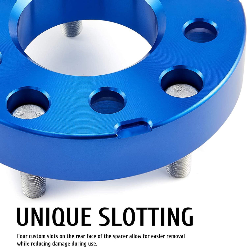Orion Motor Tech 6x5.5 Wheel Spacers 1.25in Blue Wheel Spacer Kit Compatible with FJ Cruiser Tacoma 4Runner Tundra, 6x139.7mm Hub Centric Wheel Spacers 106mm Bore with 12x1.5 Studs, Set of 4