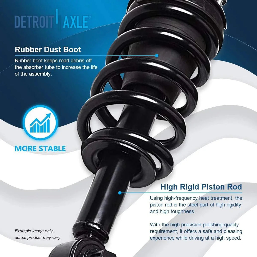 Detroit Axle - Front Struts w/Coil Spring Assembly Replacement for Chevy GMC Silverado Sierra Suburban Yukon XL 1500 Tahoe Avalanche Cadillac Escalade - 2pc Set
