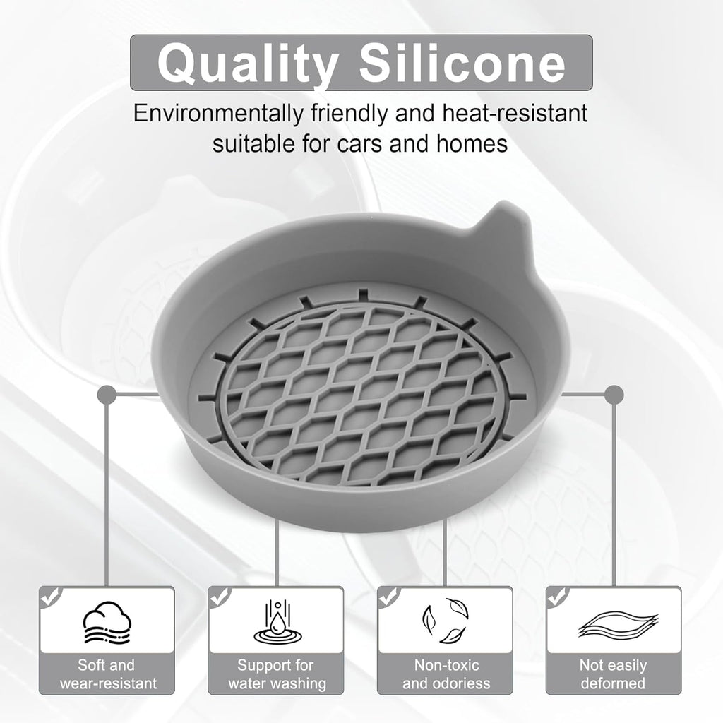 SINGARO Car Cup Holder Coaster, Silicone Cup Holder Insert, Universal Non-Slip Cup Holders, Car Accessories Interior for Women and Man Interior Sets 4 Pack Black