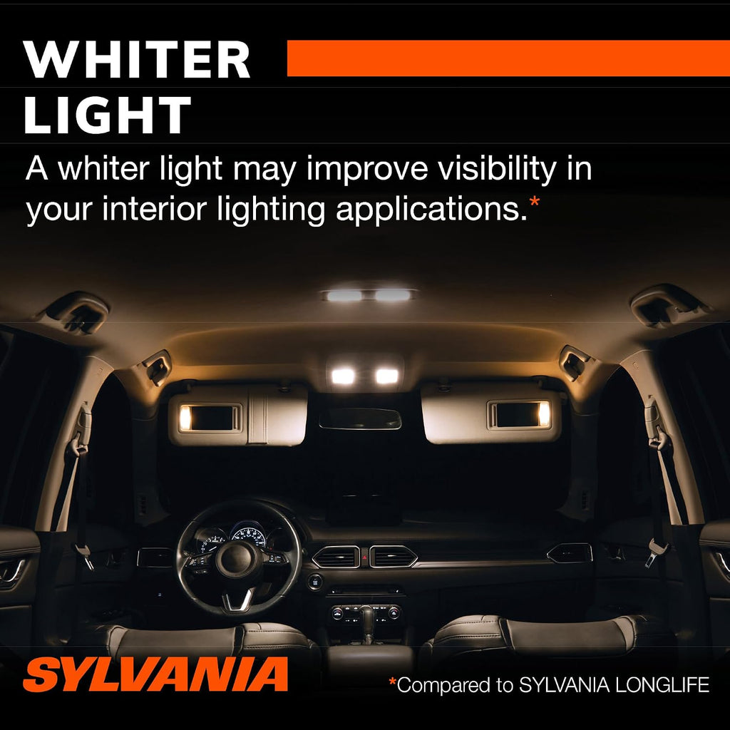 SYLVANIA - 3157  3157ST.BP2 SilverStar Mini Bulb - Brighter and Whiter Light, Ideal for Daytime Running Lights (DRL) and Back-Up/Reverse Lights (Contains 2 Bulbs)