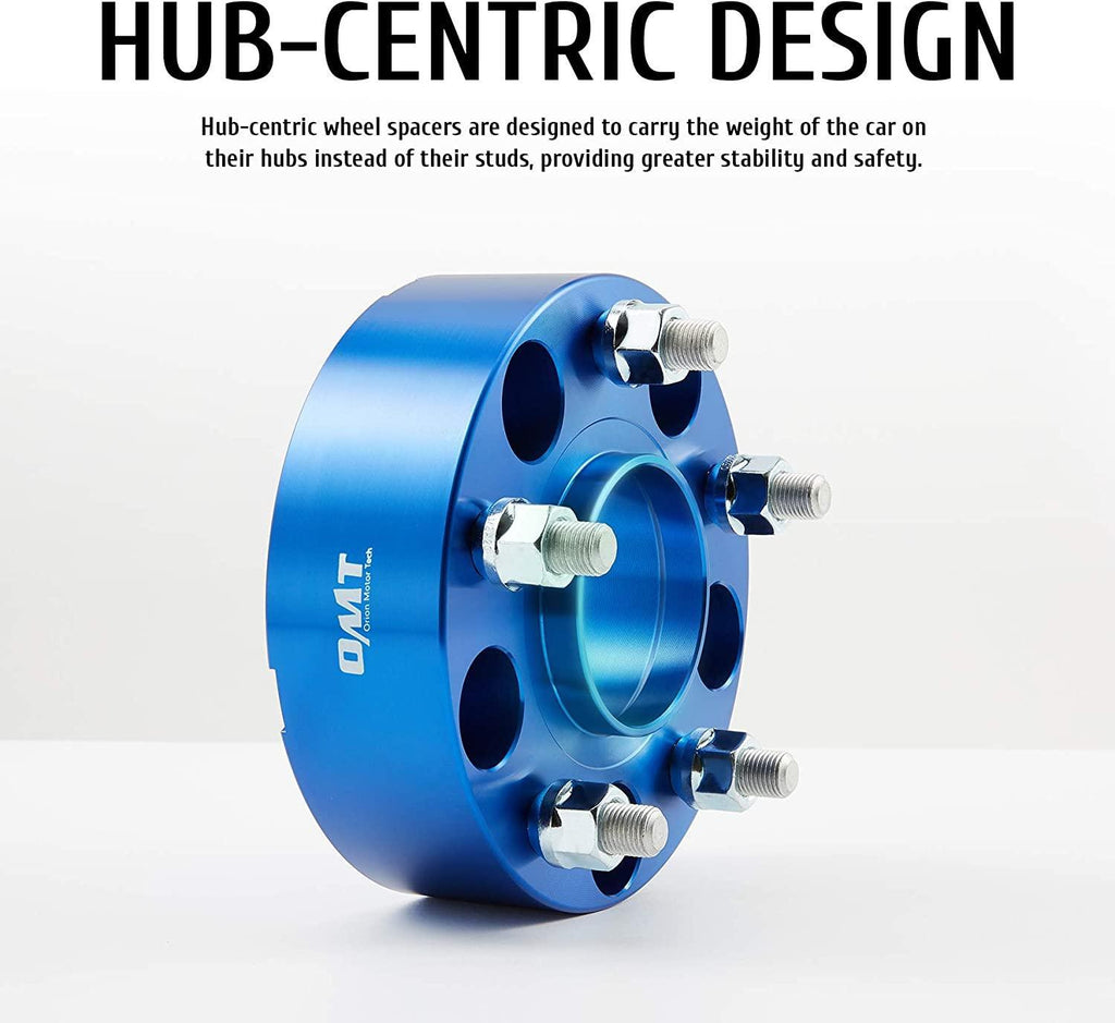 Orion Motor Tech 6x5.5 Wheel Spacers 1.25in Blue Wheel Spacer Kit Compatible with FJ Cruiser Tacoma 4Runner Tundra, 6x139.7mm Hub Centric Wheel Spacers 106mm Bore with 12x1.5 Studs, Set of 4