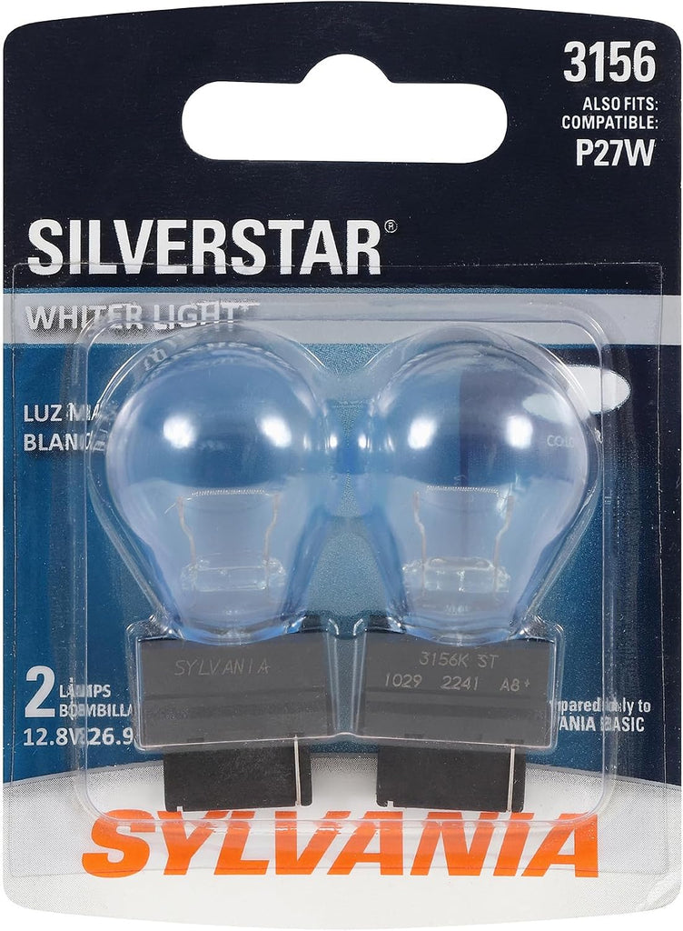 SYLVANIA - 3157  3157ST.BP2 SilverStar Mini Bulb - Brighter and Whiter Light, Ideal for Daytime Running Lights (DRL) and Back-Up/Reverse Lights (Contains 2 Bulbs)