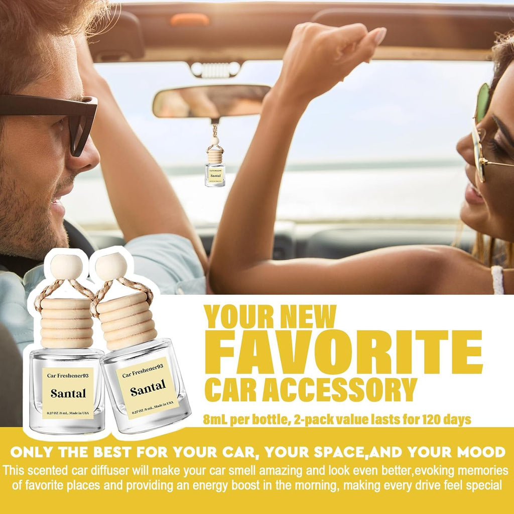 HoogaLife Car Air Freshener Diffuser 2 Pack Hanging Air Freshener Diffuser - Vanilla Cream Fragrance Oil Air D iffuser for Car, 45+ days Long Lasting Fragrance Made in USA C ar Air Fresheners