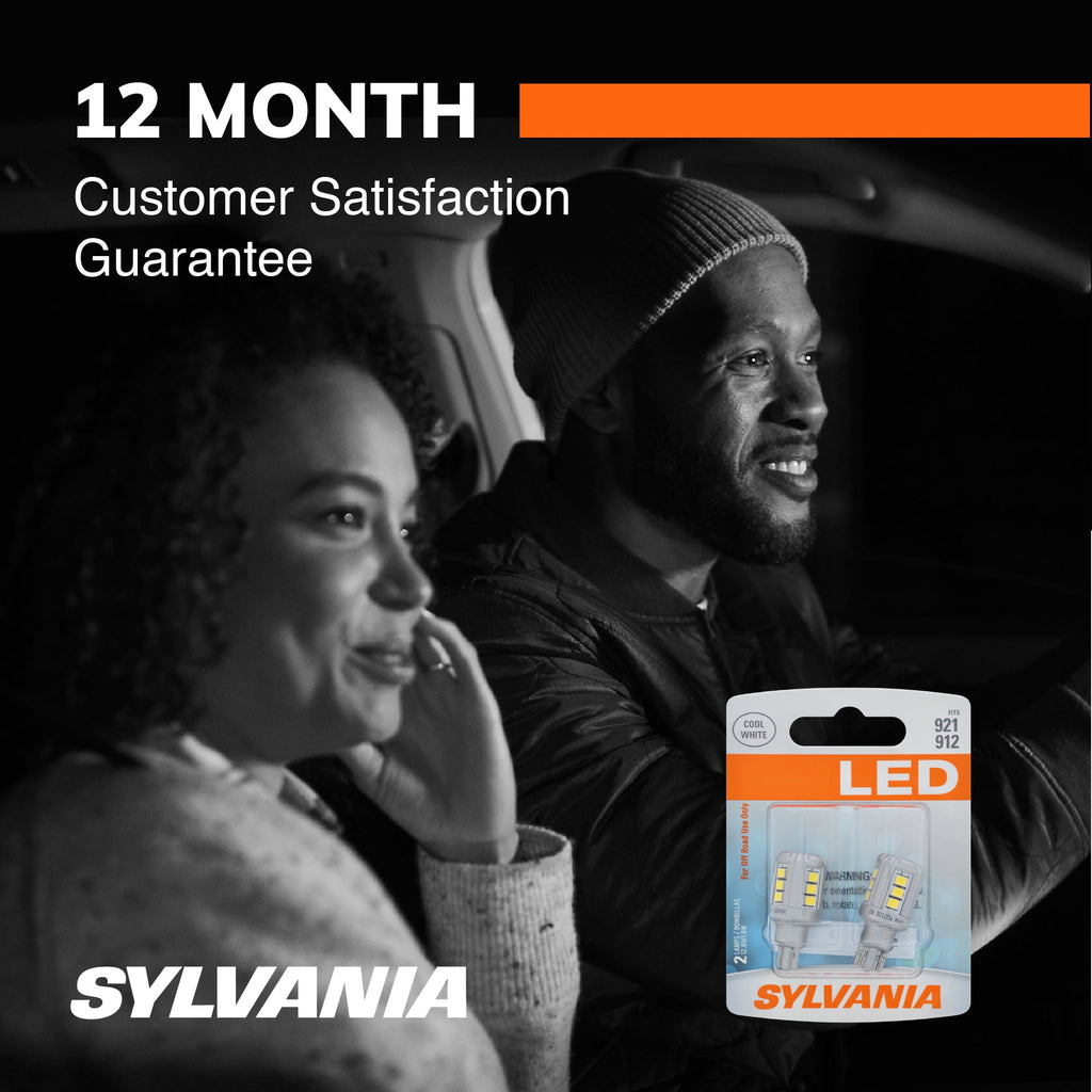 Sylvania 921 White LED Automotive Mini Bulbs, 2 pack, Compatible with Multiple Cars 921SL.BP2