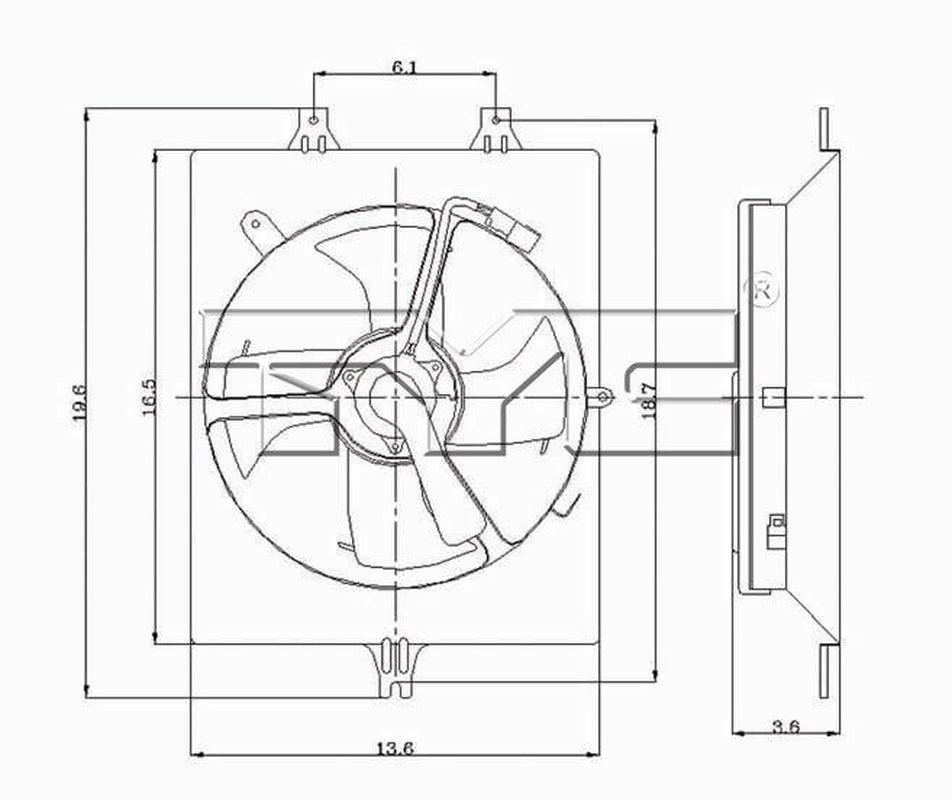 TYC A/C Condenser Fan Assembly for 04-08 Acura TL 610800