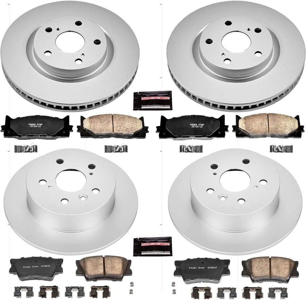 CRK2822 Coated Brake Rotor & Ceramic Brake Pads- Front & Rear