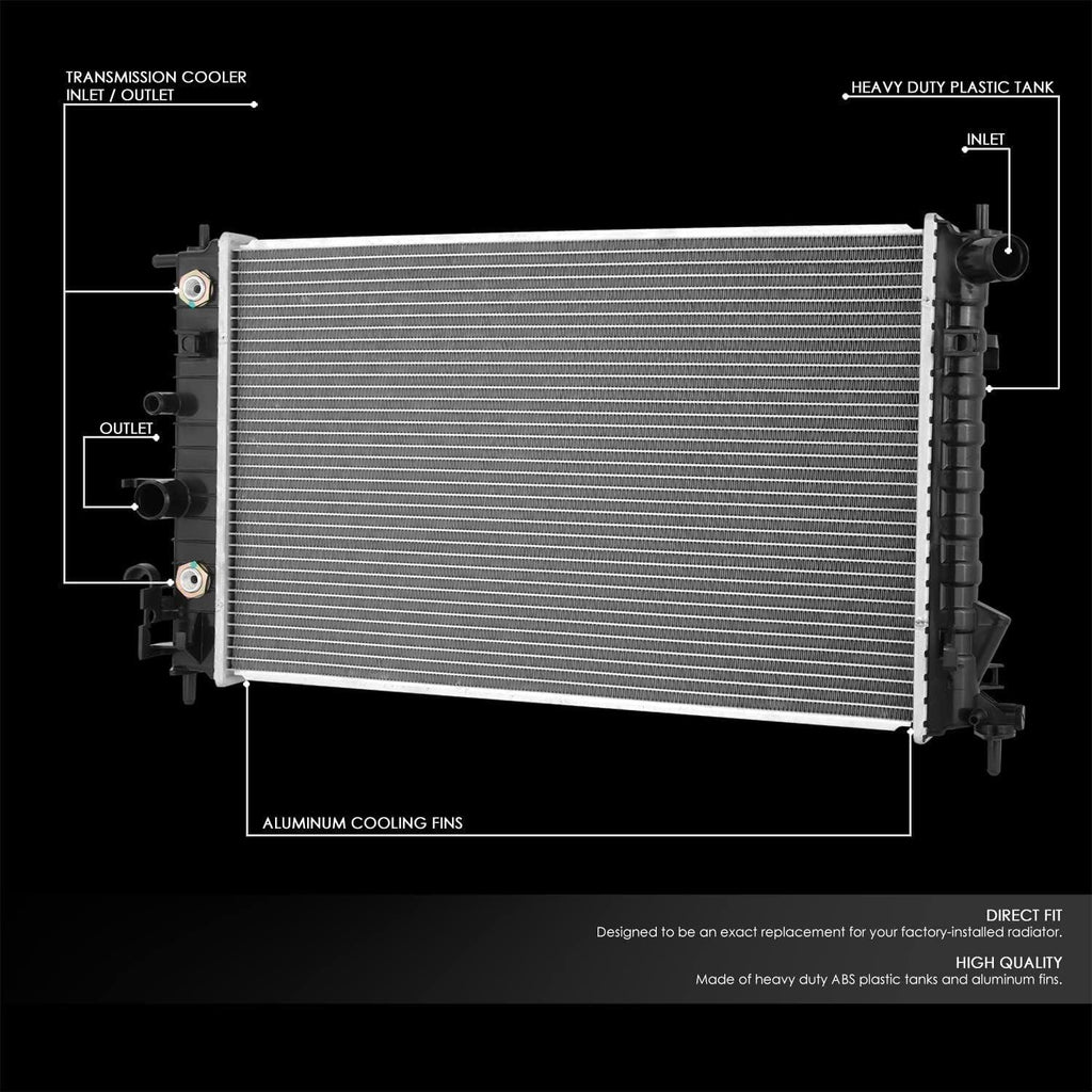 OEM-RA-2605 1-Row Aluminum Core Radiator Compatible with 01-03 Saturn L100 L200, 23-5/8" W X 14-1/2" H X 1" D, 1-3/8" Inlet / 1-3/8" Outlet