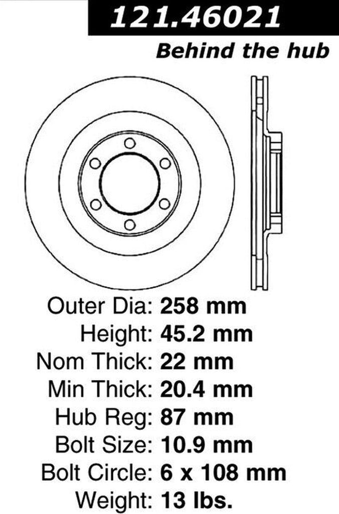 Centric Front Disc Brake Rotor for Raider, Montero (121.46021)