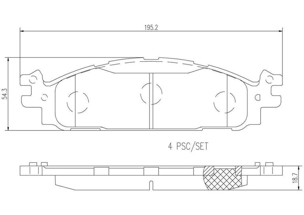 Brembo Front Disc Brake Pad Set for Explorer, Flex, Taurus, MKT, MKS (P24174N)