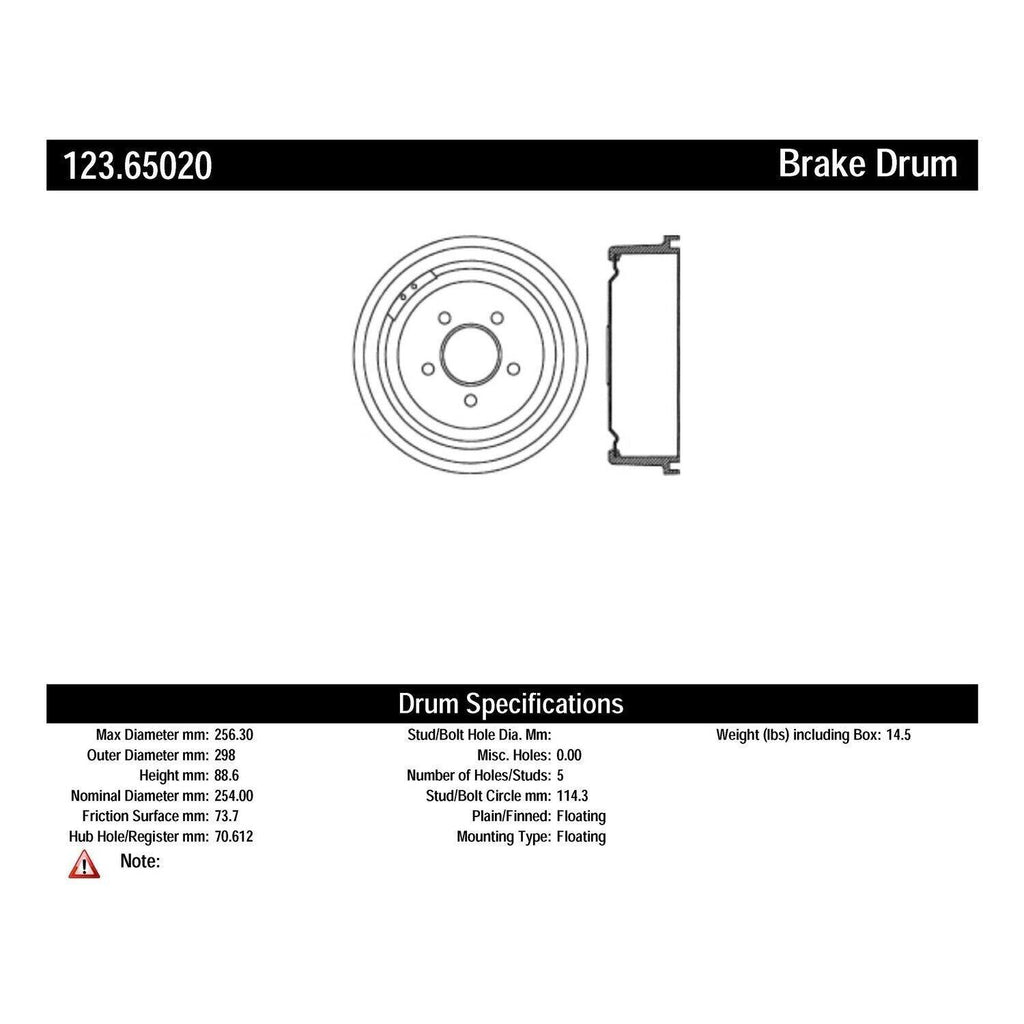 Centric Brake Drum for F-100, F-150 123.65020