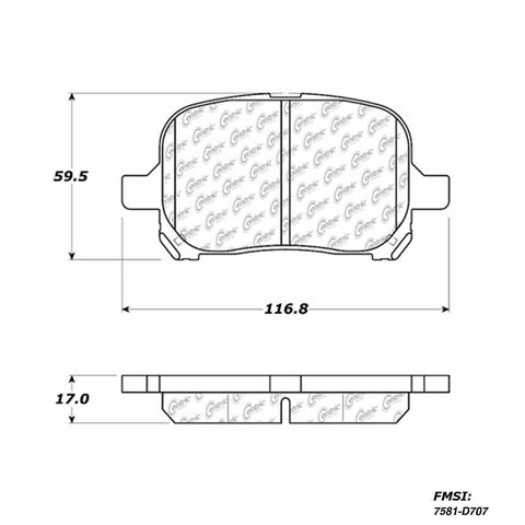 Centric Front Disc Brake Pad for Avalon, Solara, ES300, RX300, Camry (102.07070)