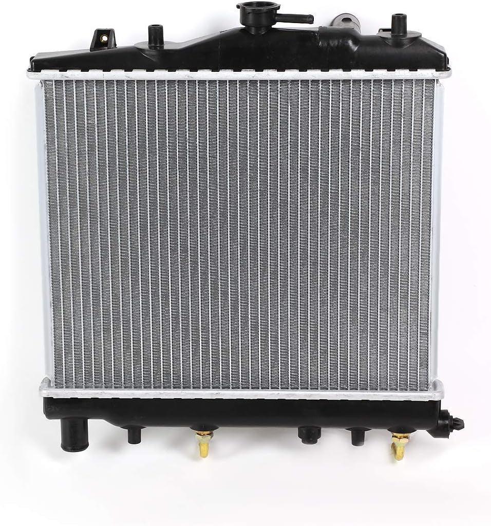 OEM-RA-263 1-Row Factory Style Aluminum Core Cooling Radiator Replacement Compatible with 88-93 Festiva at MT, 15-1/4" W X 12-11/16" H X 1" D