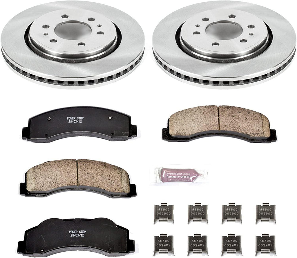 Power Stop KOE3167 Autospecialty Front Replacement Brake Kit-Oe Brake Rotors & Ceramic Brake Pads