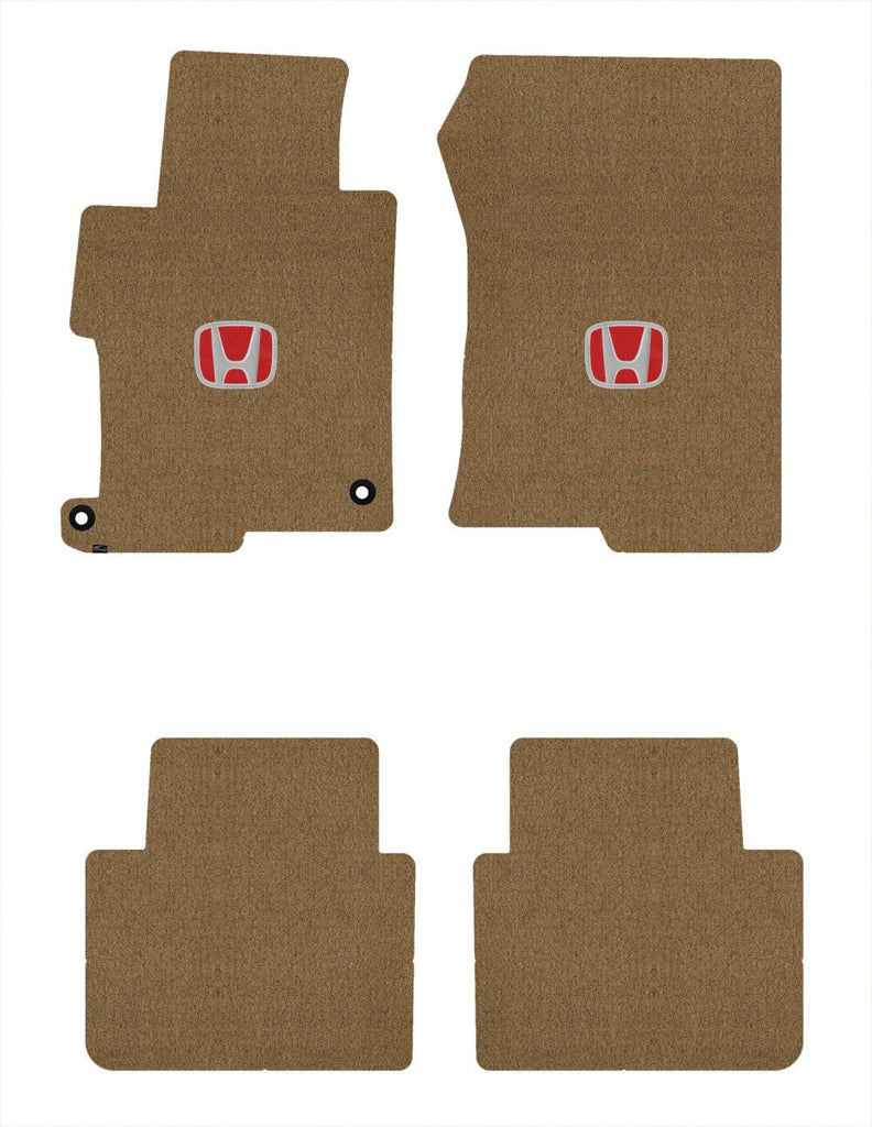 Lloyd Velourtex Front & Rear Mats for '13-17 Honda Accord W/Red on Black Honda H