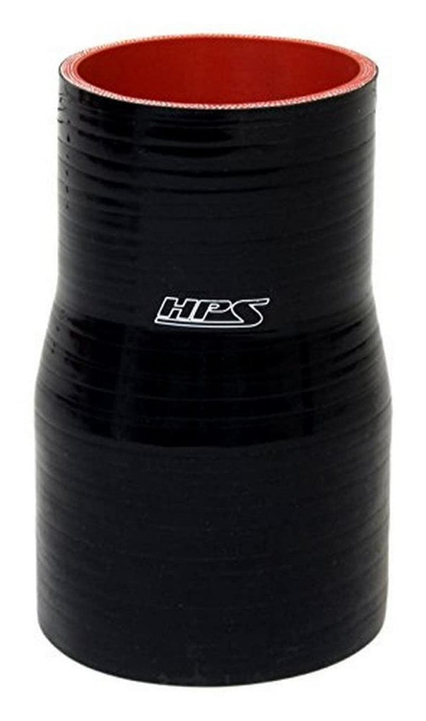 HTSR-300-500-L4-BLK High Temp 4-Ply Reinforced Silicone Reducer Coupler Hose, 40 PSI Maximum Pressure, 4" Length, 3" > 5" ID, Black