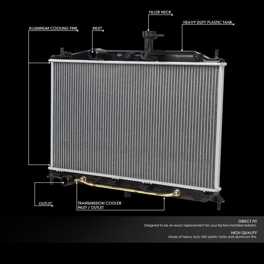 OEM-RA-2896 OE Style Aluminum Core Radiator Compatible with 06-12 Dodge Attitude AT, 25-1/8" W X 14-5/8" H X 5/8" D, 1-5/16" Inlet, 1-5/16" Outlet