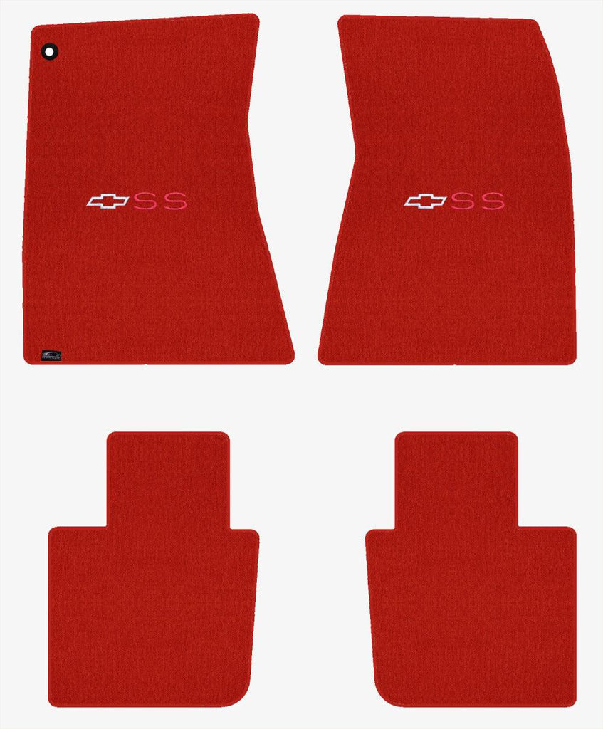 Lloyd Velourtex Front & Rear Mats for '68-69 Malibu W/White/Red SS with Bowtie