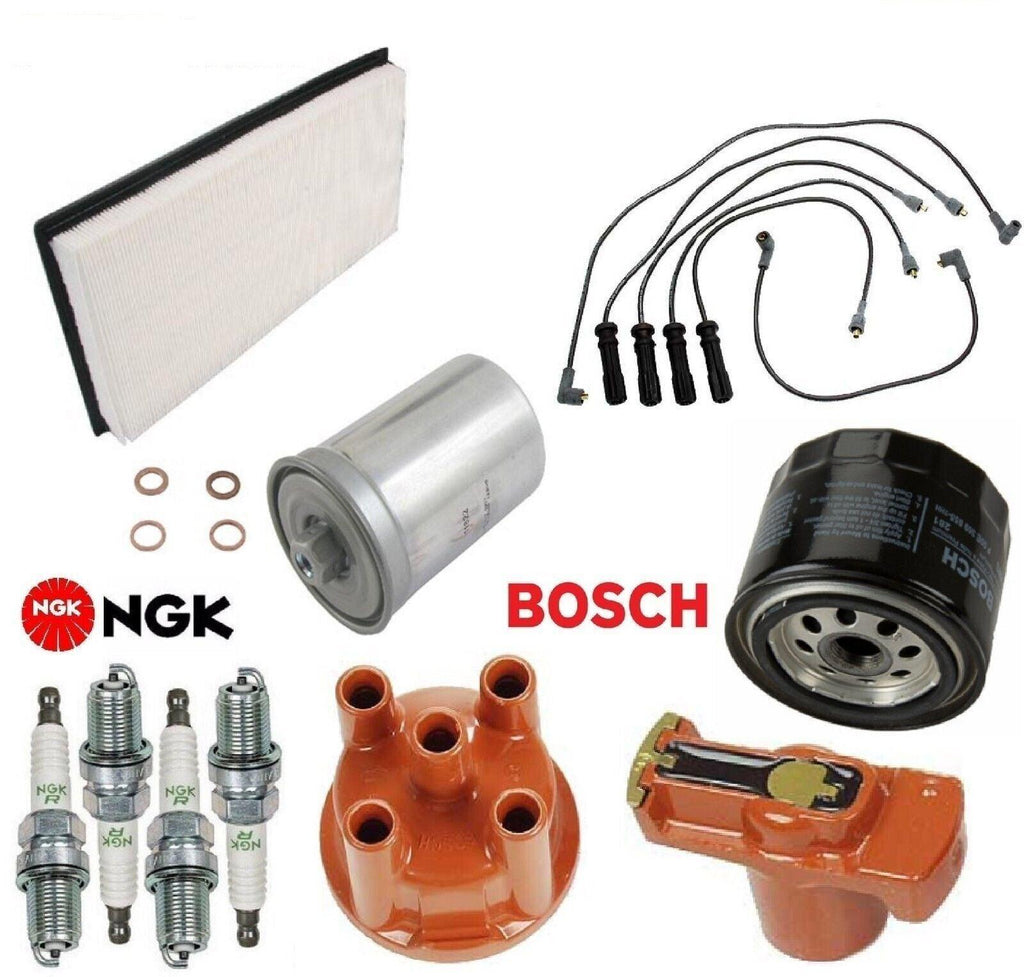 FOR Volvo 240 1990-1993 Tune up Kit Filters Cap Rotor Spark Plugs Wire Set