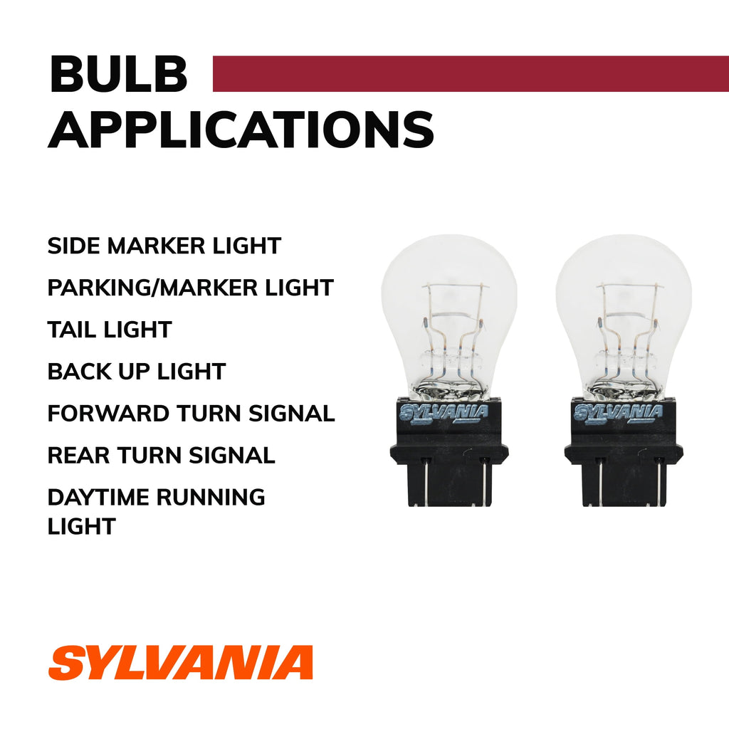 Sylvania 3157 Long Life Mini Bulb, 2 Pack, Compatible with Multiple Cars