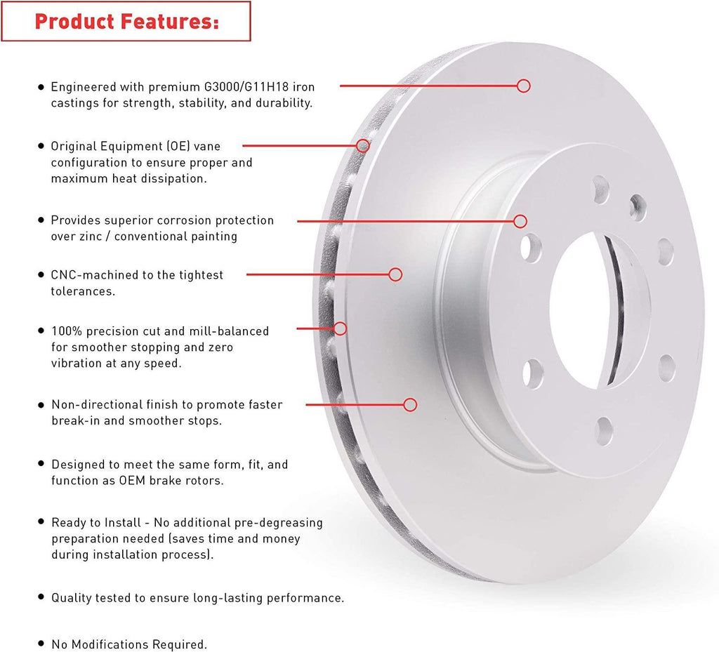 Dynamic Friction Company Rear Geospec Brake Rotors with 3000 Series Ceramic Brake Pads 4302-76081