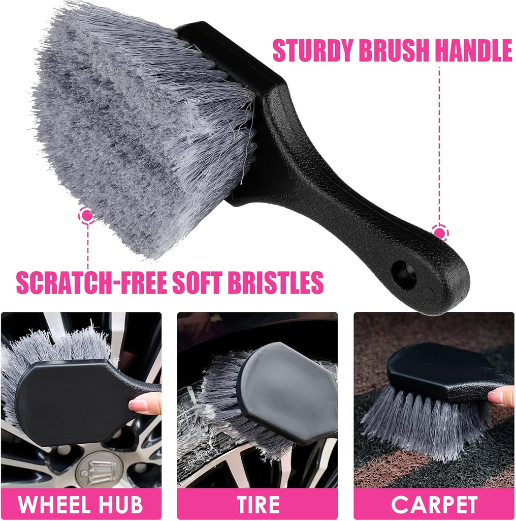 Viewsun 17pcs Car Cleaning Kit, Pink Car Interior Detailing Kit with High Power Handheld Vacuum, Detailing Brush Set, Windshield Cleaner, Cleaning Gel, Complete Auto Accessories for Women Gift