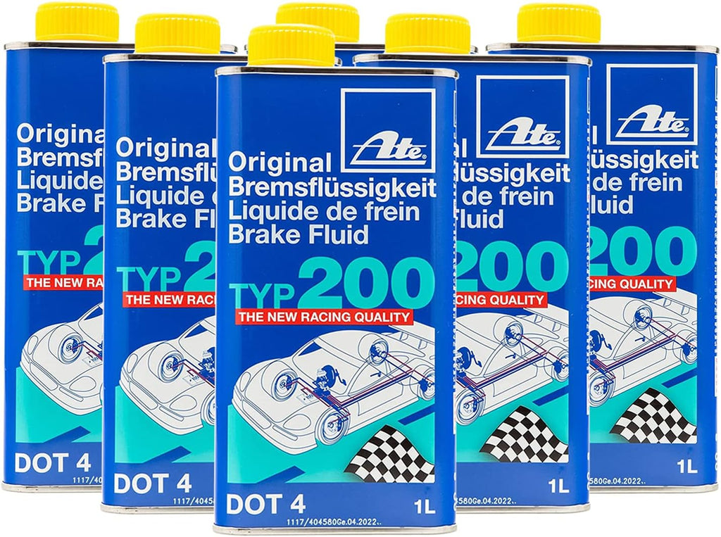 ATE 706202 Original TYP 200 DOT 4 Brake Fluid - 1 Liter, 10 Pack