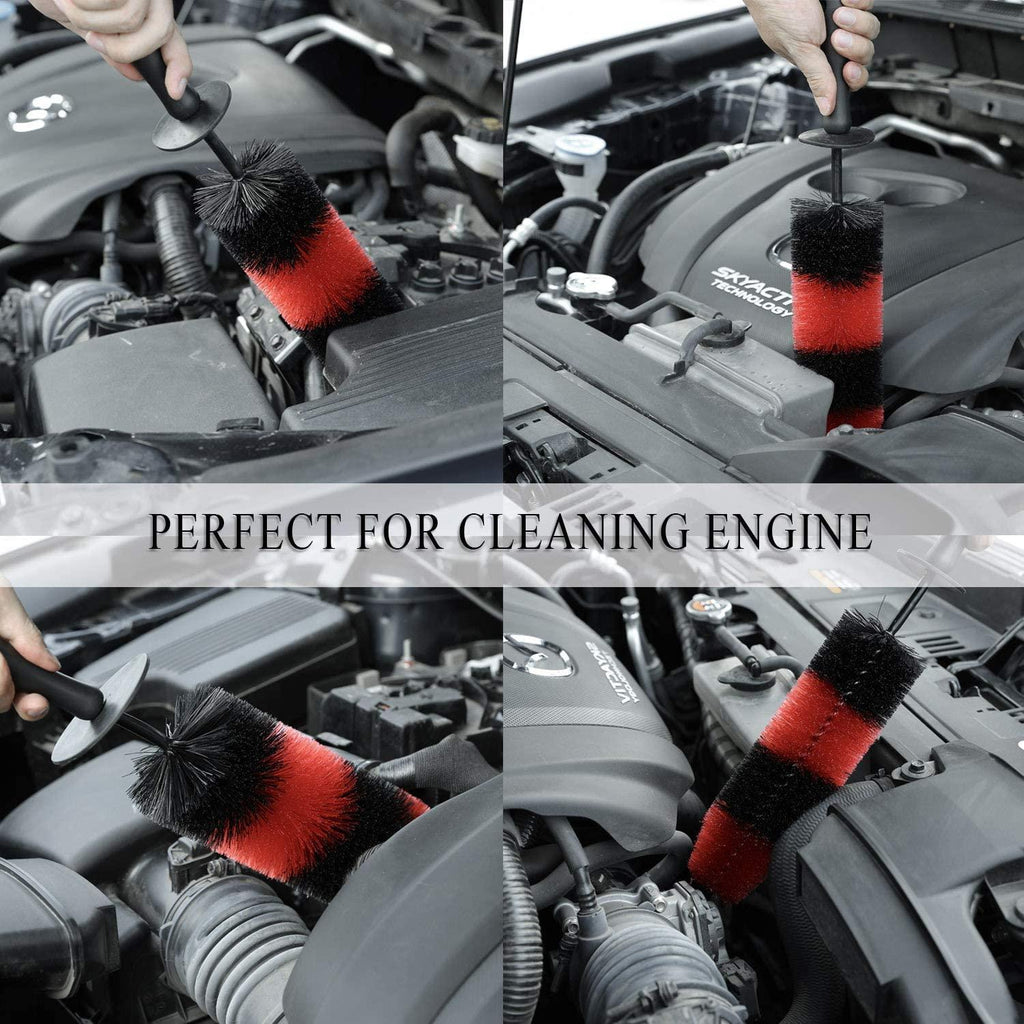 Master Wheel Brush, Easy Reach Wheel and Rim Detailing Brush 18’’ Long Soft Bristle by TAKAVU, Car Wheel Brush, Rim Tire Detail Brush,Multipurpose use for Wheels,Rims,Exhaust Tips,Motorcycles