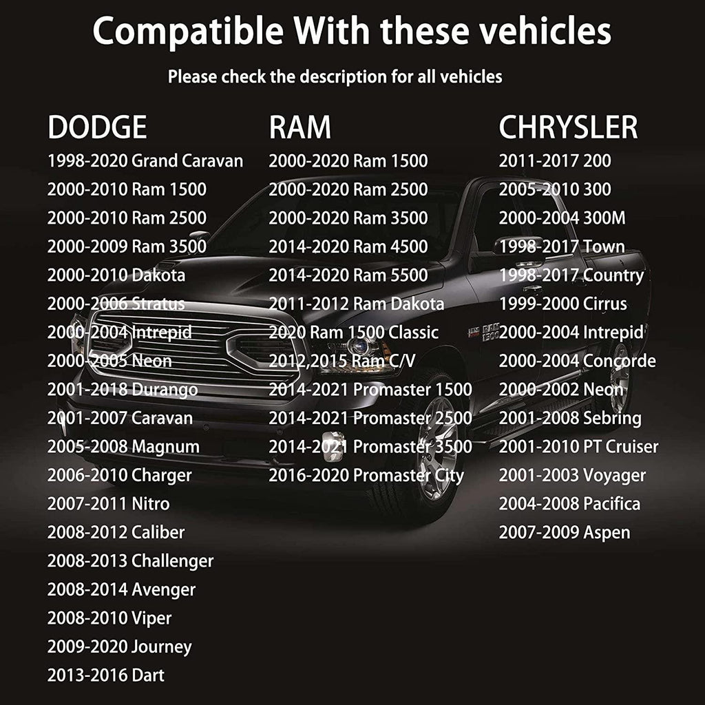 Gas Cap,Fuel Cap Compatible With Chrysler 200 300 Aspen Town Country Sebring, Dodge Ram 1500 2500 3500 Grand Caravan Charger Challenger Dart Durango Journey Nitro Caliber Dakota, Jeep Wrangler JK TJ