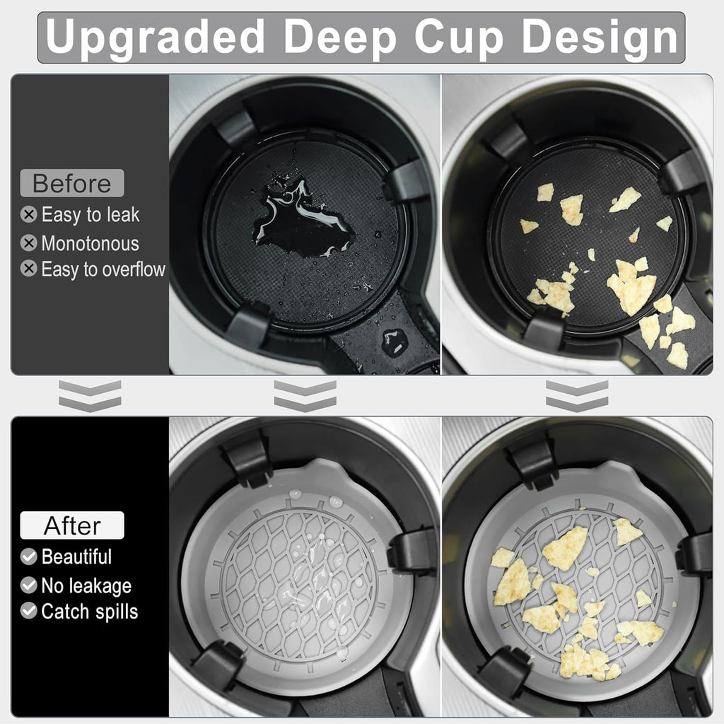 SINGARO Car Cup Holder Coaster, Silicone Cup Holder Insert, Universal Non-Slip Cup Holders, Car Accessories Interior for Women and Man Interior Sets 4 Pack Black