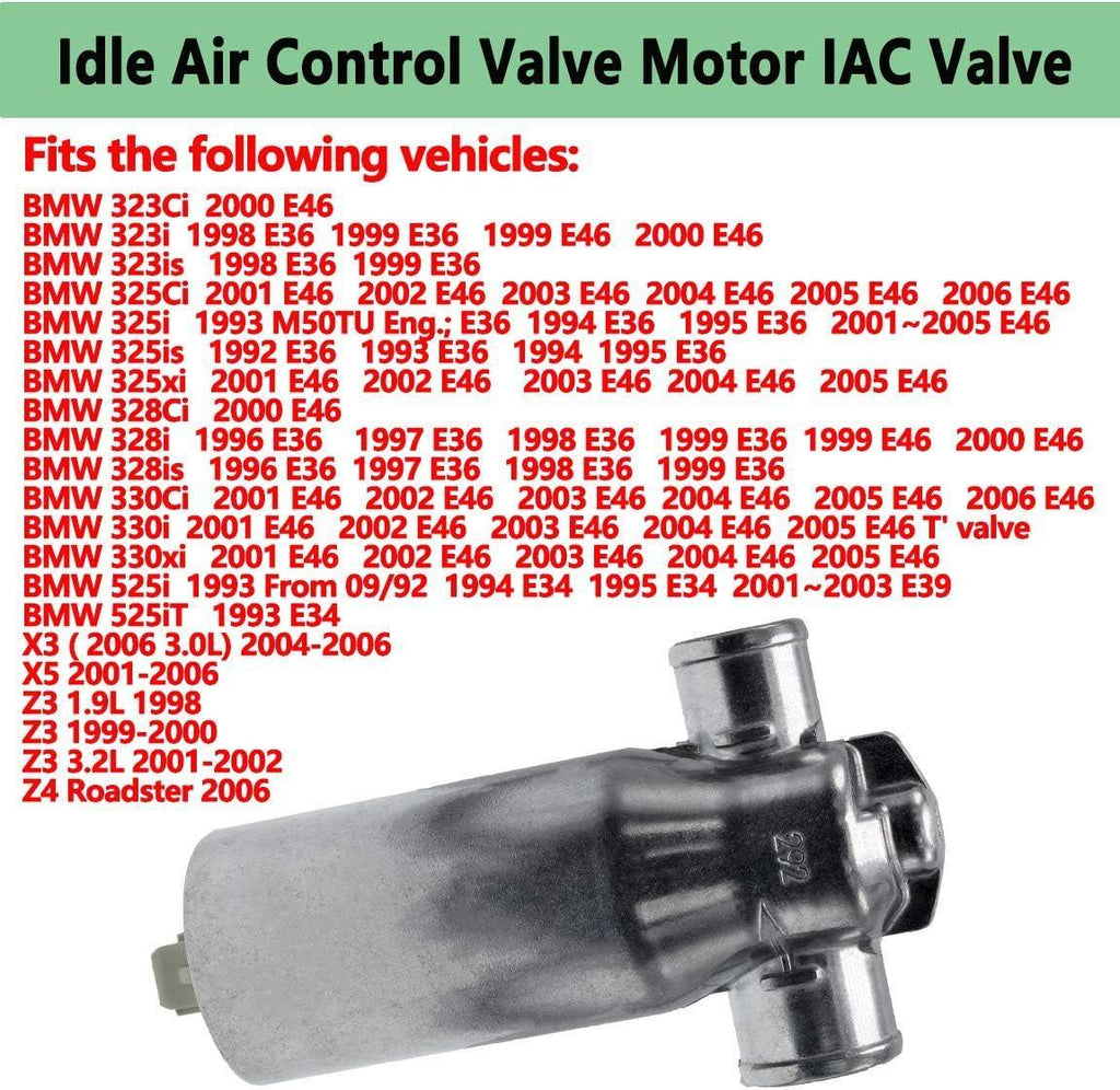 0280140545 Idle Air Control Valve Motor IAC Valve,Compatible For BMW 323i 325i 328i 525i 528i M3 X3 X5 Z3 Z4 E34 E36 E38 E39 E46 E53 E60 E61 E65 E66 E83 E85 Replaces13411738545 ,13411744713,90540490