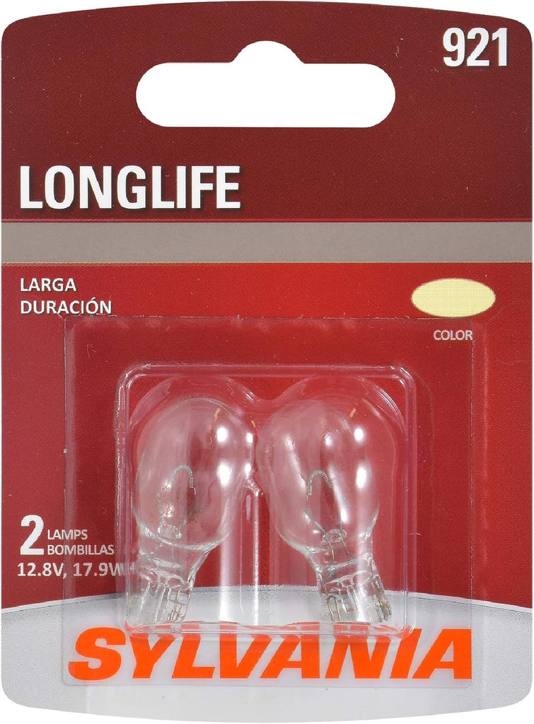 SYLVANIA - 921 Long Life Miniature - Bulb, Ideal for Interior Lighting - Cargo and License Plate (Contains 2 Bulbs) 921LLCP